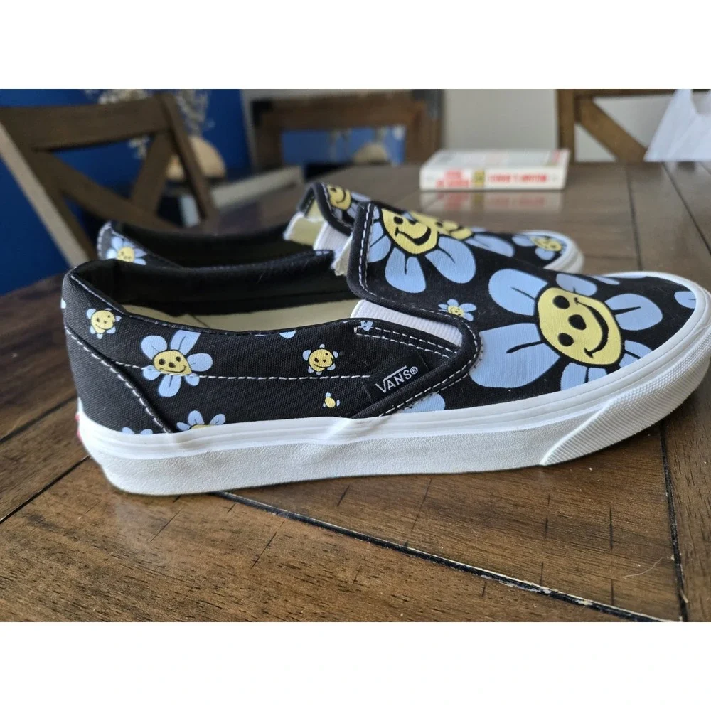 Vans Classic Slip-On Trippy Grin Floral Multicolor Canvas Shoes M- 7 W-8.5